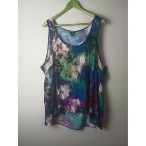 Torrid Galaxy Print Tank Top Womens 3 Plus Size Purple Blue Nebula Sleeveless